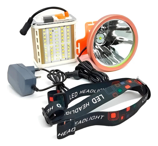 Foco Led Caza 800w Largo Alcance Linterna Minera Usb Camping