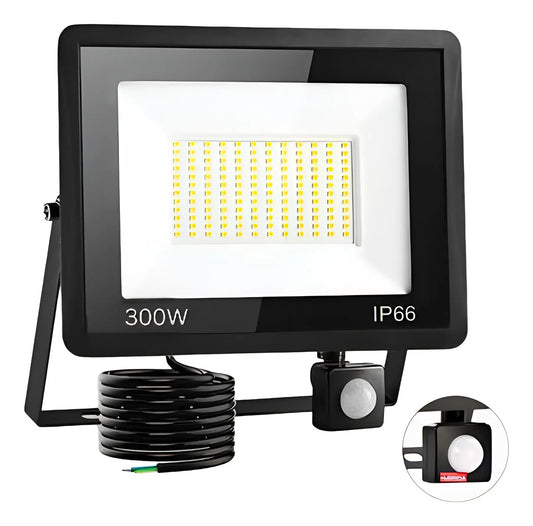 Pack 2 Focos LED 300W Sensor Movimiento IP66
