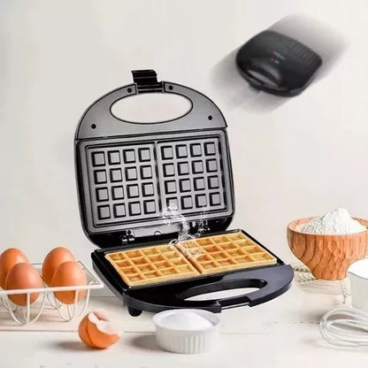 Wafflera Eléctrica Antiadherente 750W – Waffles y Sándwiches en Minutos