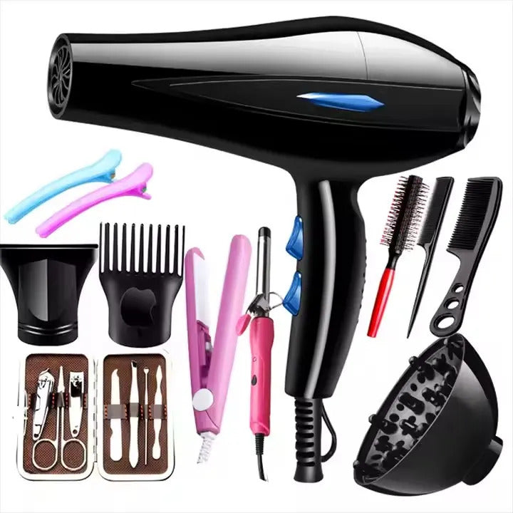 Kit Secador Pelo Ondulador Plancha Manicure