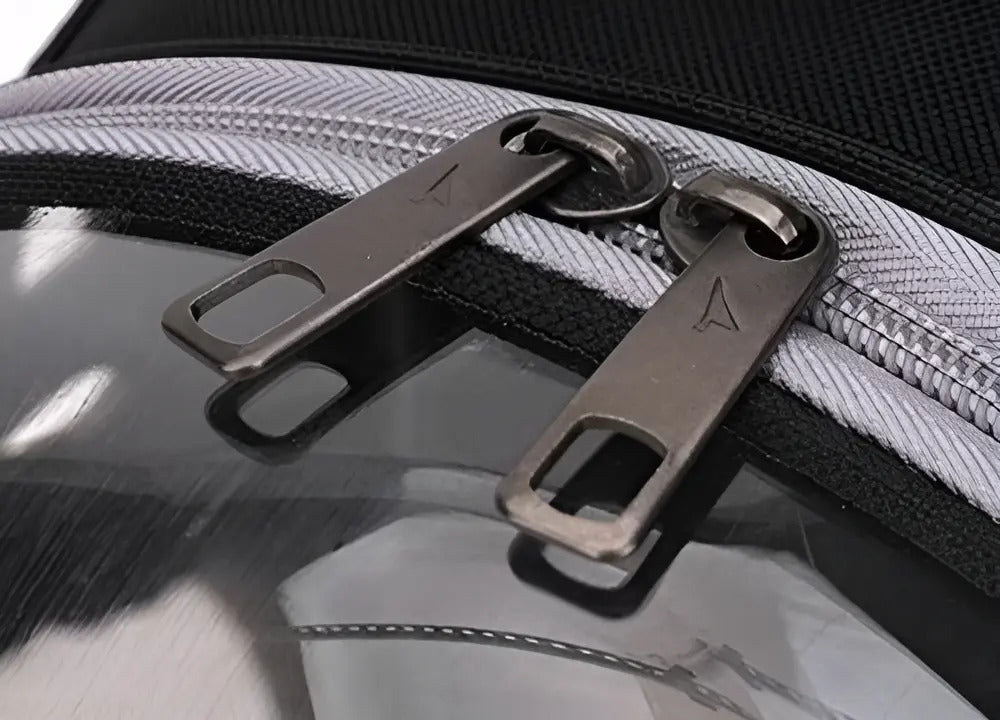 Mochila Transportadora Transparente para Mascotas – Ventilada, Negro