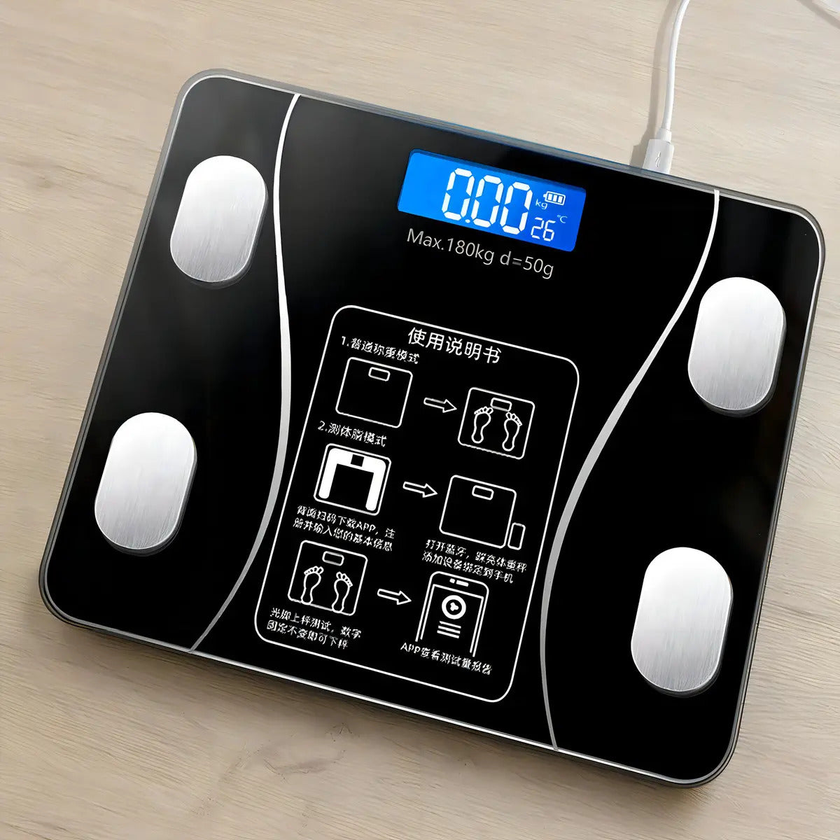 Báscula Digital Bluetooth 180kg App Android iOS