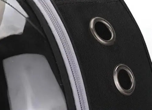 Mochila Transportadora Transparente para Mascotas – Ventilada, Negro