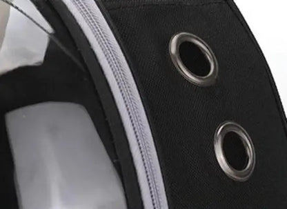 Mochila Transportadora Transparente para Mascotas – Ventilada, Negro
