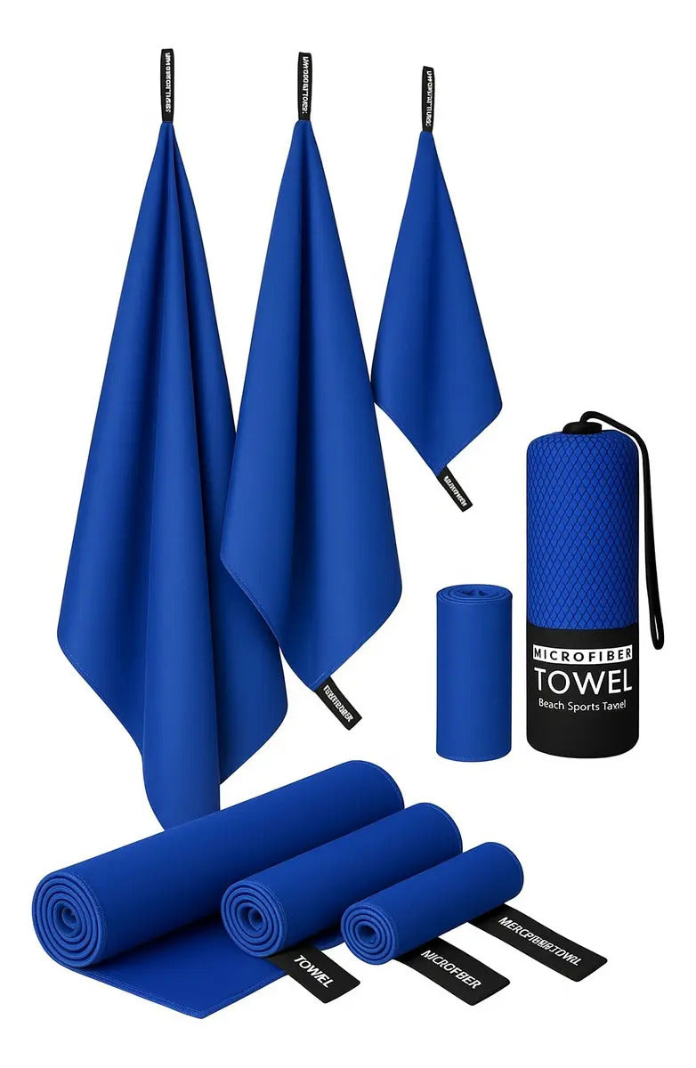 Pack 3 Toallas Microfibra Secado Rápido XL+L+S con Estuche