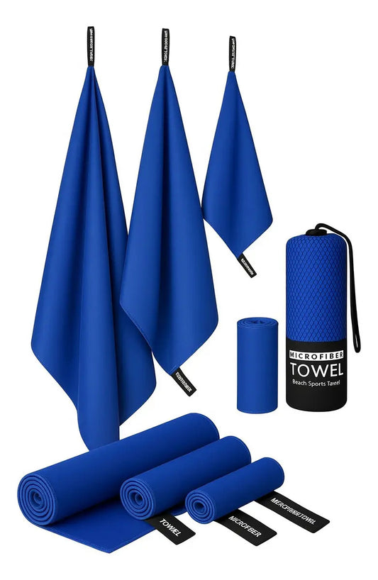 Pack 3 Toallas Microfibra Secado Rápido XL+L+S con Estuche