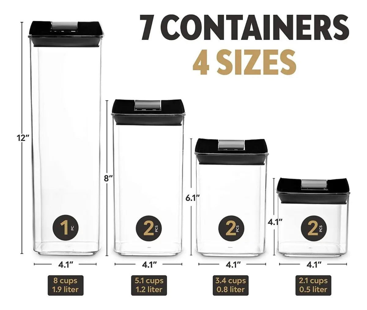 Set de Contenedores Herméticos para Alimentos 7 Piezas