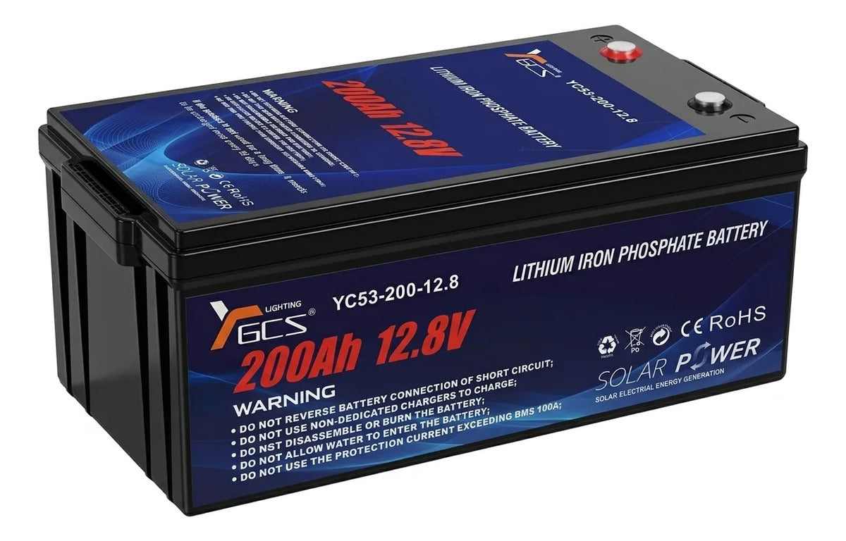 Batería LiFePO4 12V 200Ah con BMS Integrado – 6000 Ciclos Energía Solar