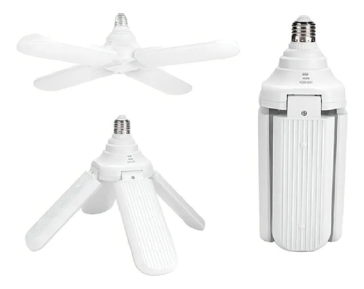 Ampolleta LED 4 Aspas Plegable 60W – Alto Brillo Blanco Frío E27 Eficiencia Clase A