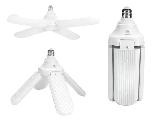 Ampolleta LED 4 Aspas Plegable 60W – Alto Brillo Blanco Frío E27 Eficiencia Clase A