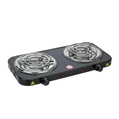 Cocinilla Eléctrica 2 Platos Espiral 2000W | Portátil | Negro