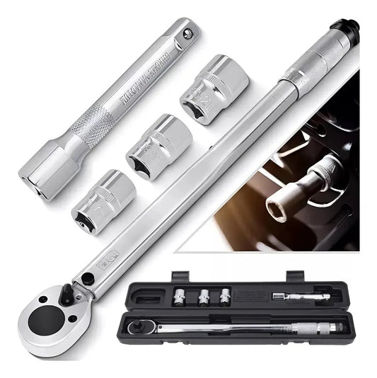Torquímetro 1/2" 28-210 Nm Llave Dinamométrica Profesional 5 Piezas