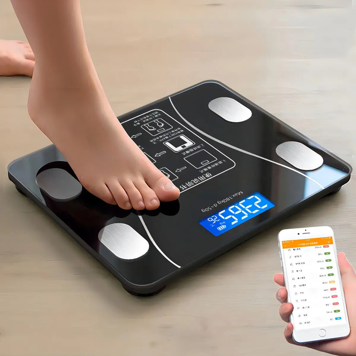 Báscula Digital Bluetooth 180kg App Android iOS