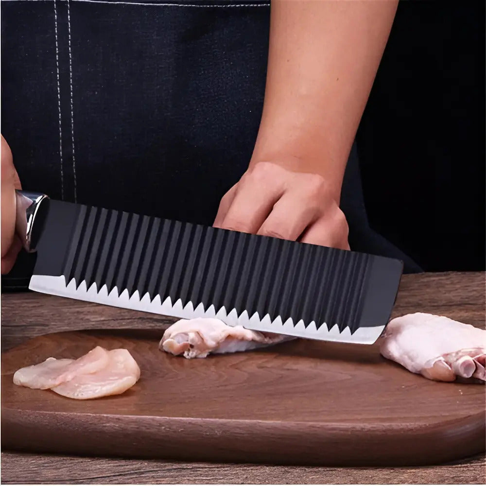 Set de 6 Cuchillos de Cocina en Acero Inoxidable con Mango Negro