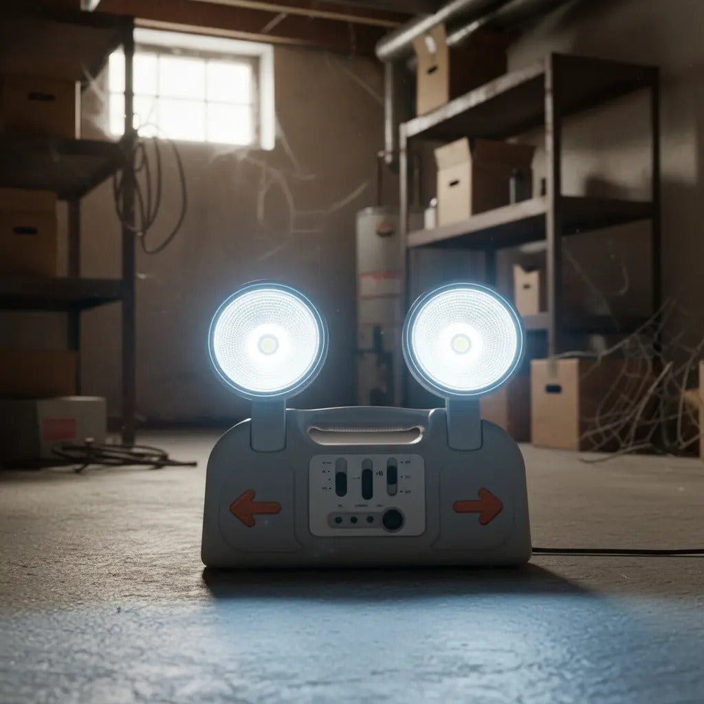 Luz de Emergencia LED Doble Cabezal | Recargable Automática 220V