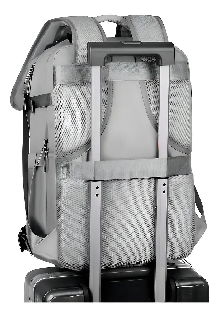 Mochila de Viaje Expandible 45L Impermeable Puerto USB Antirrobo