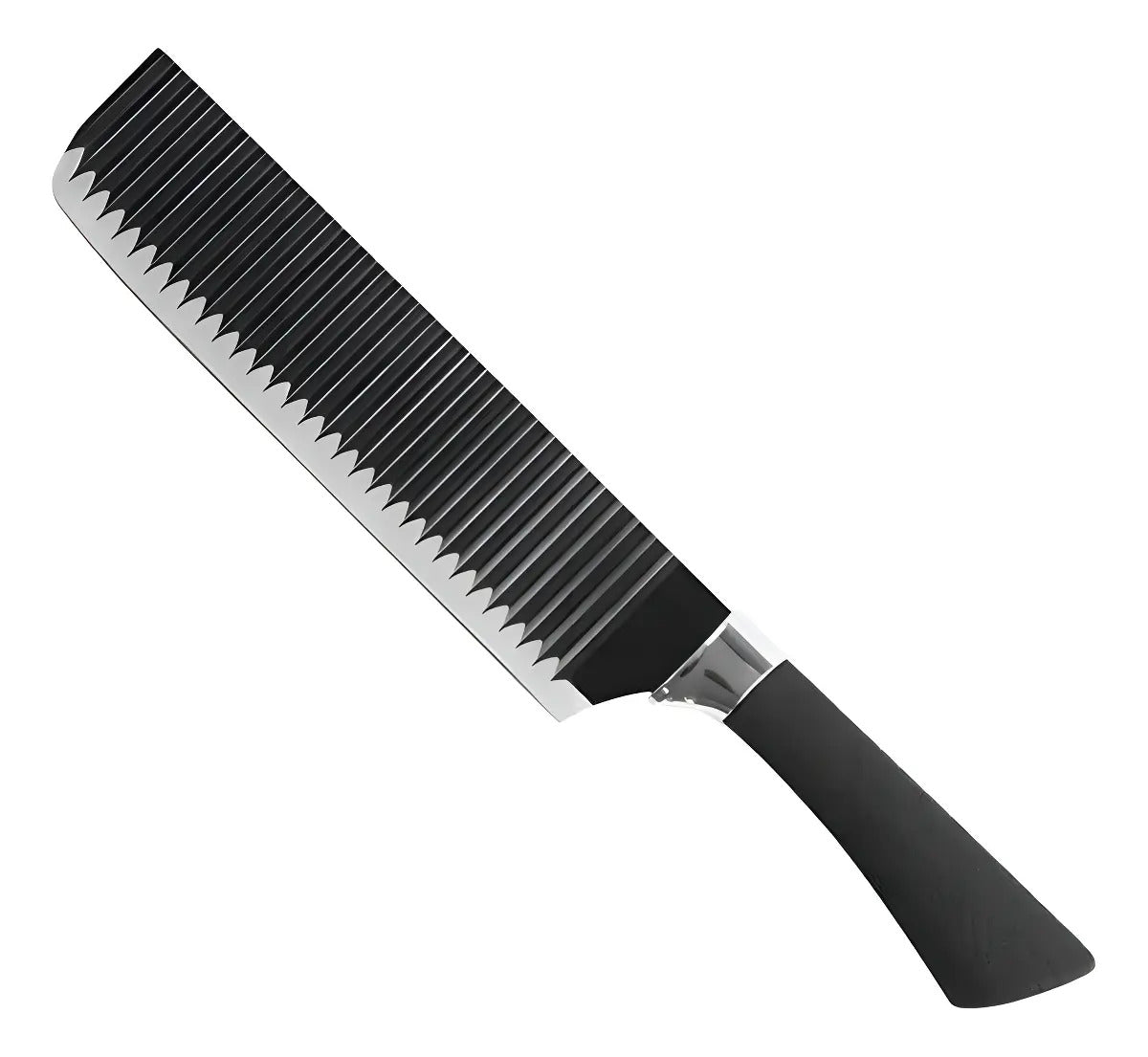 Set de 6 Cuchillos de Cocina en Acero Inoxidable con Mango Negro