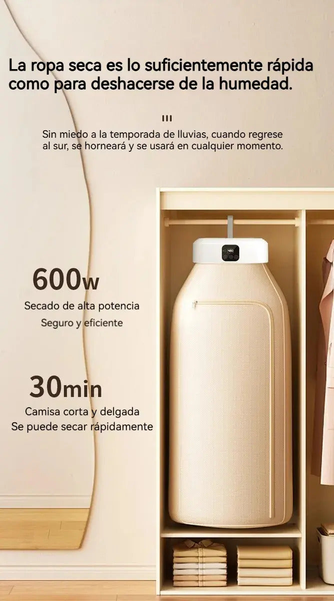 Secadora Portátil 400W LED UV Ropa y Calzado Plegable