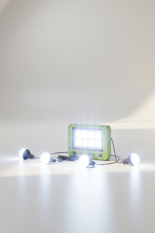 Lámpara Solar de Emergencia | 3 LED | Batería 7200mAh | Carga USB