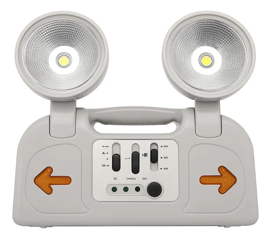 Luz de Emergencia LED Doble Cabezal | Recargable Automática 220V