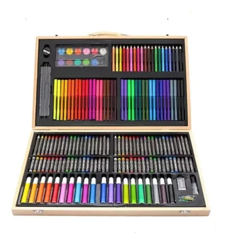 Set de Arte 180 Piezas – Kit Completo de Dibujo y Pintura