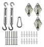 Kit Anclaje Toldo Vela Acero Inoxidable 304 con Ganchos y Tensores