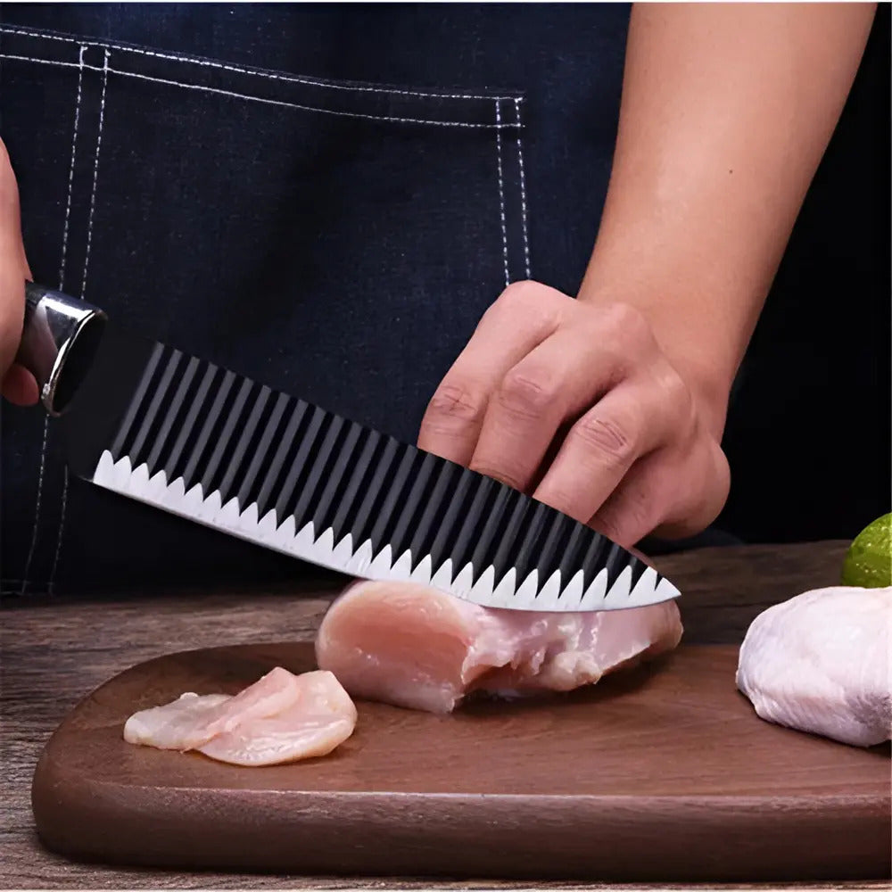 Set de 6 Cuchillos de Cocina en Acero Inoxidable con Mango Negro