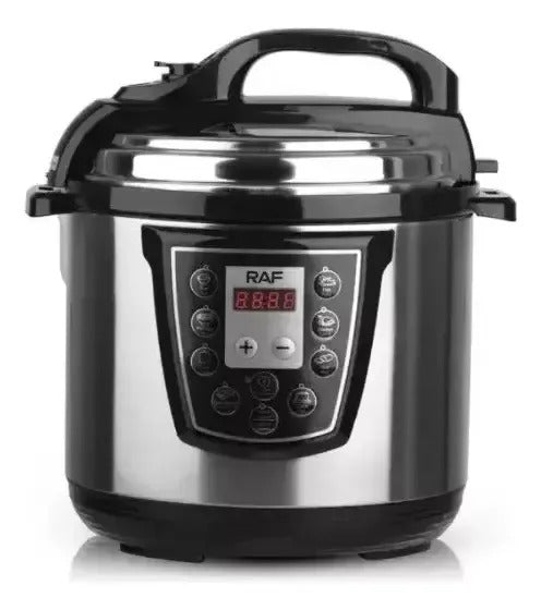 Olla a Presión Eléctrica 6L 1000W | Multifunción Digital RAF R-177 Plateada