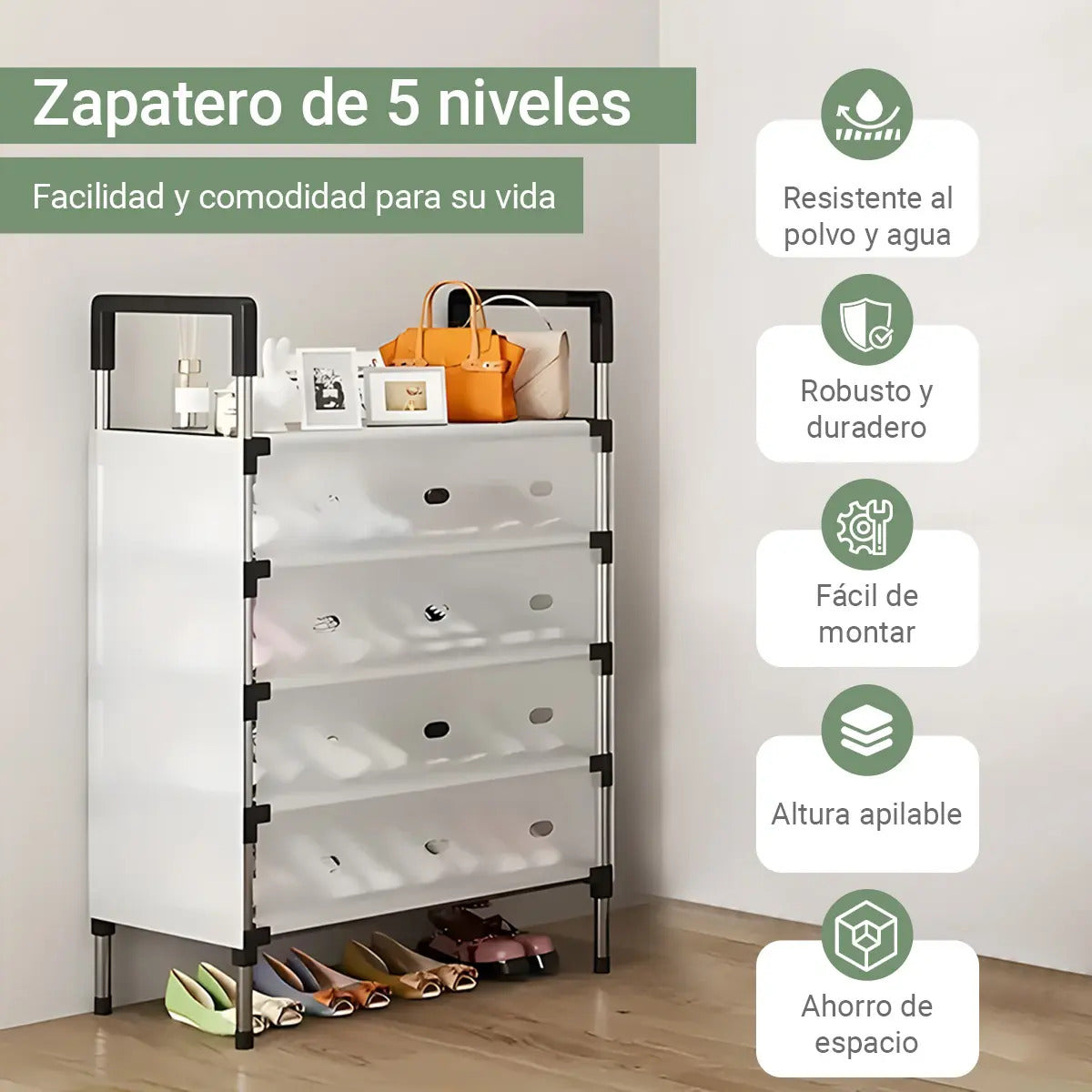 Organizador zapatos 5 Niveles para 15 Pares,