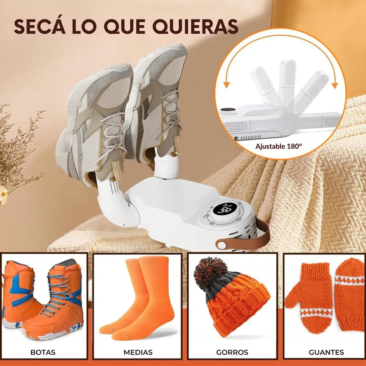 Secadora De Zapatillas Eléctrico Zapatos Botas Elimina Olor Blanco