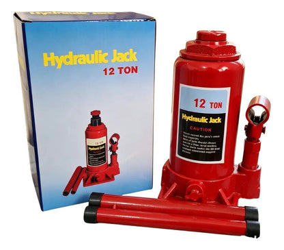 Gata Hidráulica Tipo Botella 12 Ton | Válvula Seguridad 46.5cm