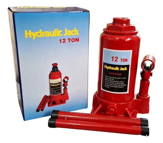 Gata Hidráulica Tipo Botella 12 Ton | Válvula Seguridad 46.5cm