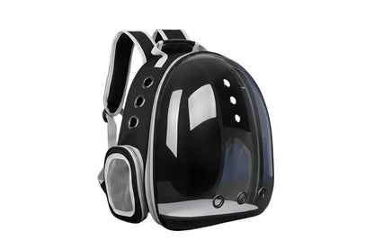Mochila Transportadora Transparente para Mascotas – Ventilada, Negro