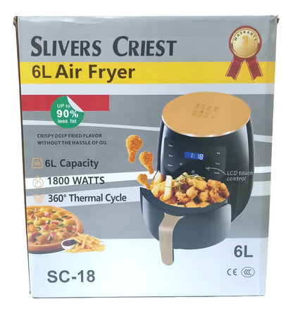 Freidora de Aire Digital 6L 2400W | Sin Aceite Silver Crest Negro
