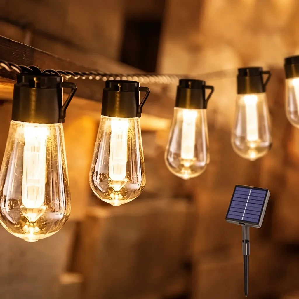 Guirnalda Solar LED Vintage 10 Metros – 10 Ampolletas