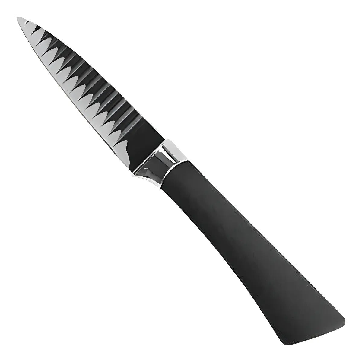 Set de 6 Cuchillos de Cocina en Acero Inoxidable con Mango Negro