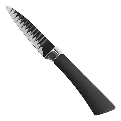 Set de 6 Cuchillos de Cocina en Acero Inoxidable con Mango Negro