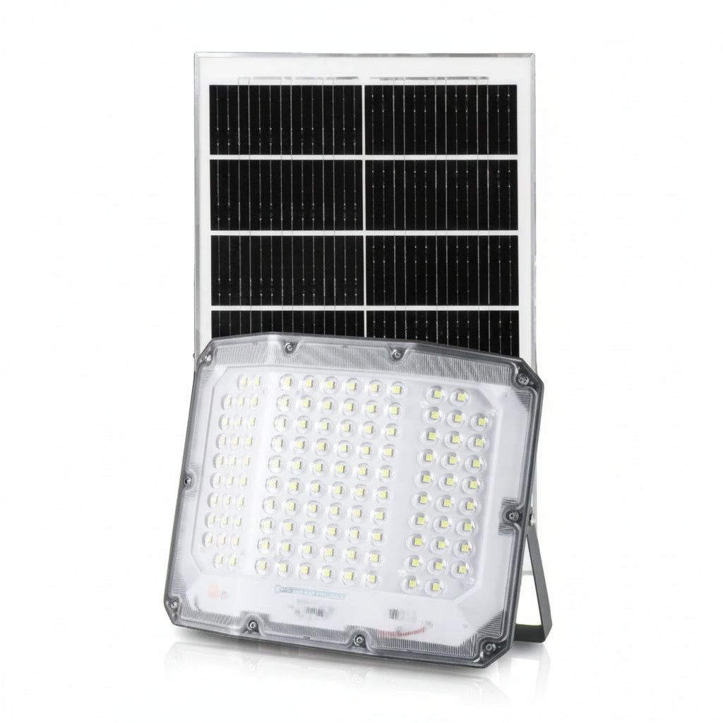 Foco Reflector Solar LED 300W – Panel Independiente, 4 Modos, Control Remoto