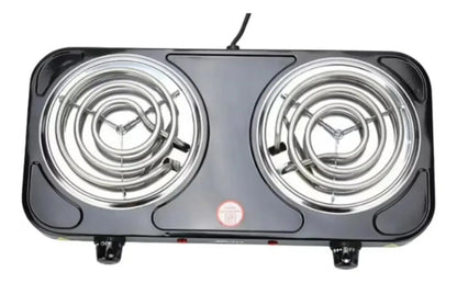 Cocinilla Eléctrica 2 Platos Espiral 2000W | Portátil | Negro