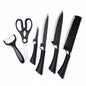 Set de 6 Cuchillos de Cocina en Acero Inoxidable con Mango Negro