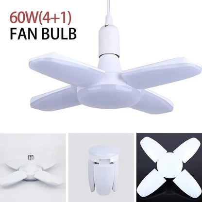Ampolleta LED 4 Aspas Plegable 60W – Alto Brillo Blanco Frío E27 Eficiencia Clase A