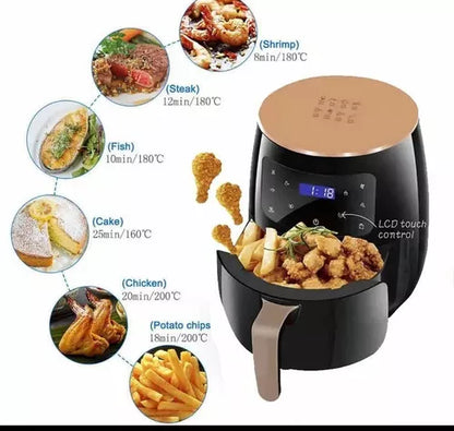 Air Fryer 6 Litros Sin Aceite con Pantalla Táctil LCD y 6 Modos de Cocción