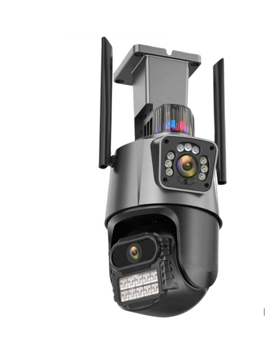 Cámara Dual IP con Alarma Baliza Wifi Ip66