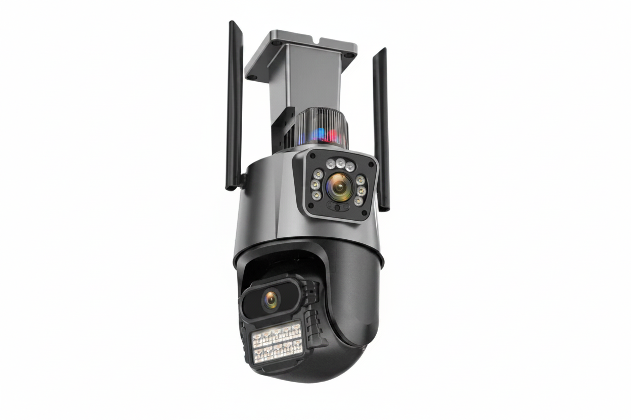 Cámara Dual IP WiFi Exterior Interior con Alarma Baliza y PTZ IP66 4MP