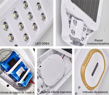 Reflector Solar LED 5000W | IP67 Sensor + Control Remoto + Soporte