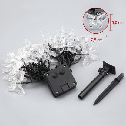 Guirnalda Solar LED Mariposa 50 LEDs 5m – Luz Cálida