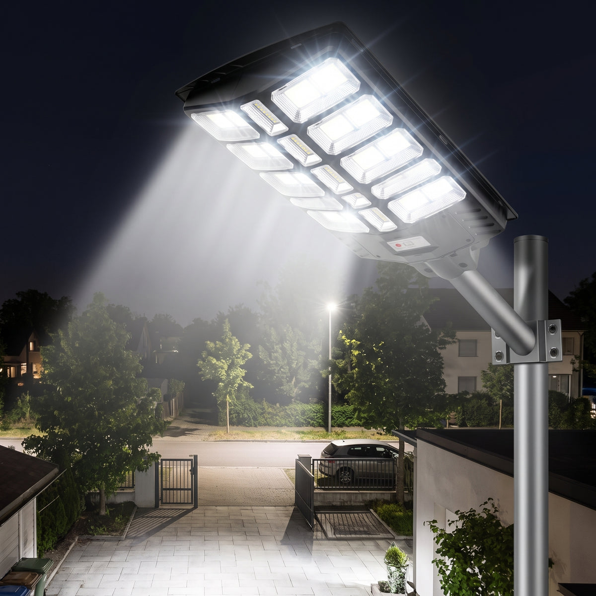 Foco Solar LED 6000w Exterior con Sensor y Control Remoto + Soporte