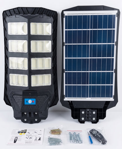 Foco LED Solar 2000W para Poste con Control Remoto y Kit de Anclaje