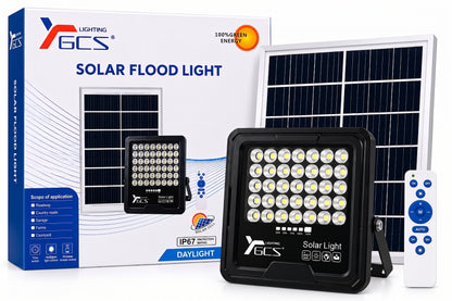 Foco Reflector Solar LED 1000W Exterior IP67 con Sensor y Control Remoto