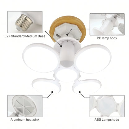 Ampolleta LED 45W E27 4 Aspas | 2400lm Luz Fría 20.000H